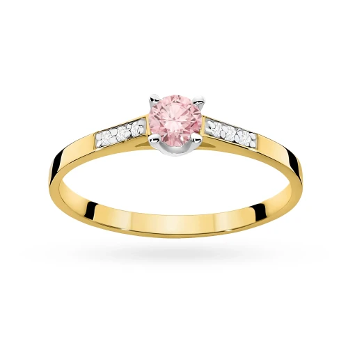Pierścionek zaręczynowy żółte złoto i różowy i białe laboratoryjne Lab Diamonds W0399.Z3.LDP.01 marko