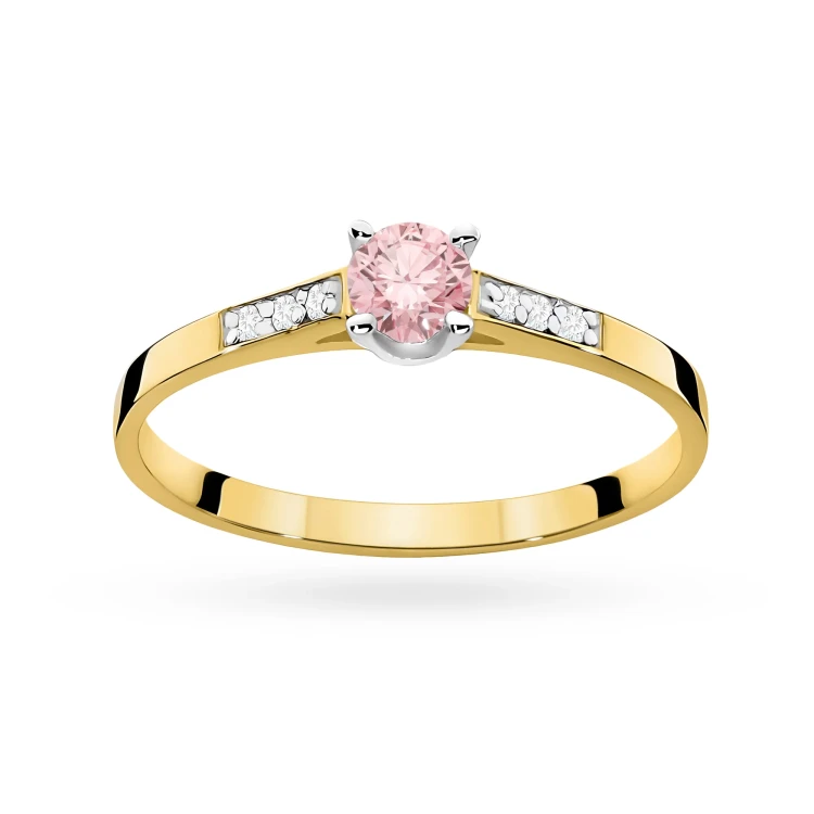 Pierścionek zaręczynowy żółte złoto i różowy i białe laboratoryjne Lab Diamonds W0399.Z3.LDP.01 marko