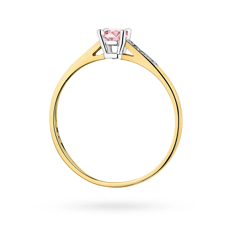 Pierścionek zaręczynowy żółte złoto i różowy i białe laboratoryjne Lab Diamonds W0399.Z3.LDP.01 marko