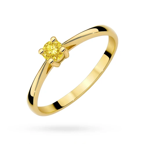 Klasyczny zaręczynowy złoty pierścionek z żółtym diamentem laboratoryjnym 0,15ct Lab Diamonds W0367.Z3.LDY.01 marko