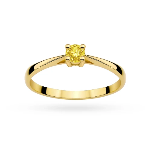 Klasyczny zaręczynowy złoty pierścionek z żółtym diamentem laboratoryjnym 0,15ct Lab Diamonds W0367.Z3.LDY.01 marko