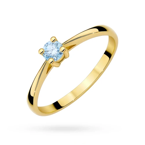 Klasyczny zaręczynowy złoty pierścionek z niebieskim diamentem laboratoryjnym 0,15ct Lab Diamonds W0367.Z3.LDA.01 marko