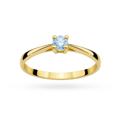 Klasyczny zaręczynowy złoty pierścionek z niebieskim diamentem laboratoryjnym 0,15ct Lab Diamonds W0367.Z3.LDA.01 marko