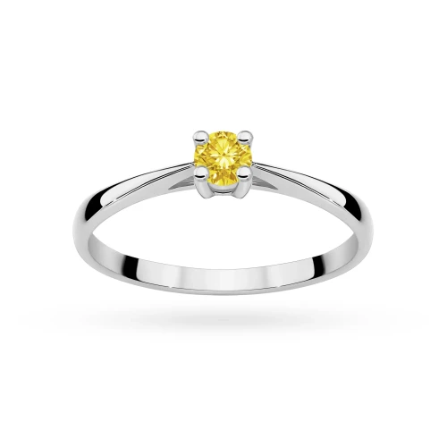 Klasyczny zaręczynowy pierścionek z białego złota z żółtym diamentem laboratoryjnym 0,15ct Lab Diamonds W0367.B3.LDY.01 marko