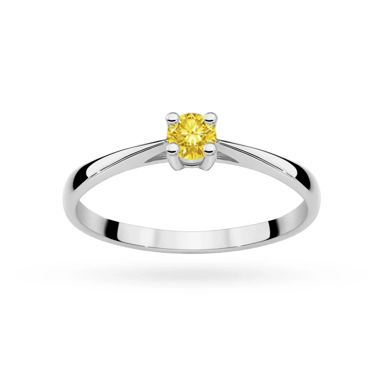 Klasyczny zaręczynowy pierścionek z białego złota z żółtym diamentem laboratoryjnym 0,15ct Lab Diamonds W0367.B3.LDY.01 marko