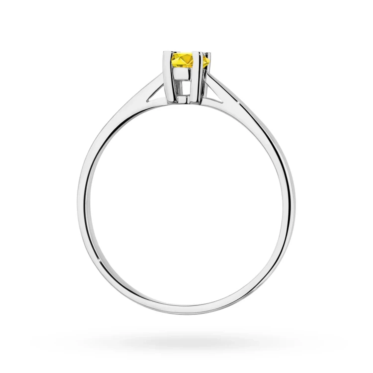 Klasyczny zaręczynowy pierścionek z białego złota z żółtym diamentem laboratoryjnym 0,15ct Lab Diamonds W0367.B3.LDY.01 marko