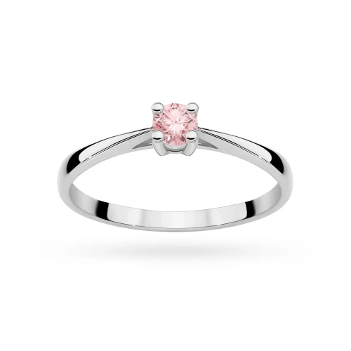Klasyczny zaręczynowy pierścionek z białego złota z różowym diamentem laboratoryjnym 0,15ct Lab Diamonds W0367.B3.LDP.01 marko