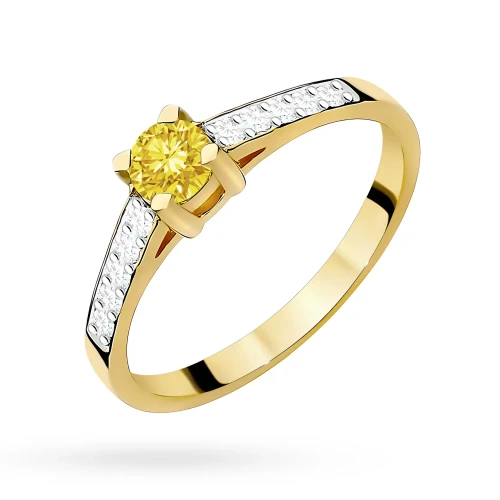 Ponadczasowy zaręczynowy złoty pierścionek z żółtym diamentem laboratoryjnym 0,30ct Lab Diamonds W0364.Z3.LDY.01 marko