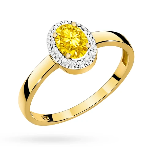 Złoty pierścionek zaręczynowy z owalnym żółtym diamentem laboratoryjnym 0,50ct Lab Diamonds W0330.Z3.LDY.01 marko