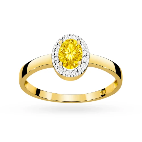 Złoty pierścionek zaręczynowy z owalnym żółtym diamentem laboratoryjnym 0,50ct Lab Diamonds W0330.Z3.LDY.01 marko