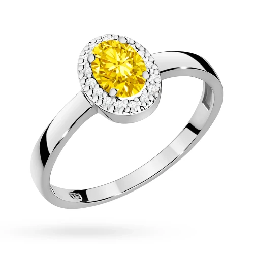 Pierścionek zaręczynowy z białego złota z owalnym żółtym diamentem laboratoryjnym 0,50ct Lab Diamonds W0330.B3.LDY.01 marko