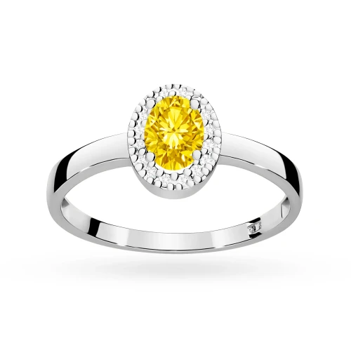Pierścionek zaręczynowy z białego złota z owalnym żółtym diamentem laboratoryjnym 0,50ct Lab Diamonds W0330.B3.LDY.01 marko
