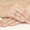 Pierścionek zaręczynowy z białego złota z owalnym żółtym diamentem Lab Diamonds kwiatek markiza serca W0312.B3.LDY.01 marko