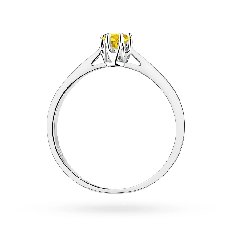 Pierścionek w klasycznym stylu z białego złota z żółtym diamentem laboratoryjnym 0,15ct Lab Diamonds W0295.B3.LDY.01 marko