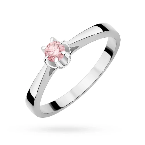 Pierścionek w klasycznym stylu z białego złota z różowym diamentem laboratoryjnym 0,15ct Lab Diamonds W0295.B3.LDP.01 marko