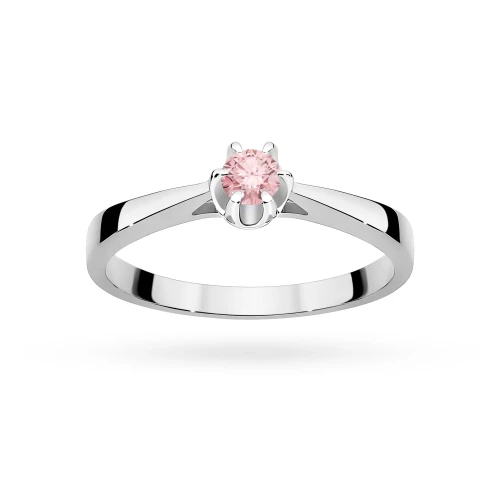 Pierścionek w klasycznym stylu z białego złota z różowym diamentem laboratoryjnym 0,15ct Lab Diamonds W0295.B3.LDP.01 marko
