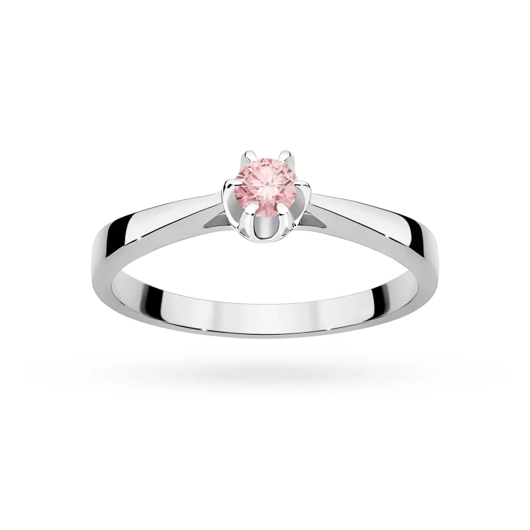 Pierścionek w klasycznym stylu z białego złota z różowym diamentem laboratoryjnym 0,15ct Lab Diamonds W0295.B3.LDP.01 marko