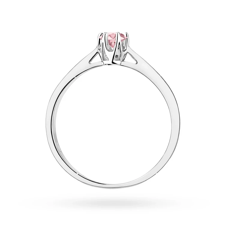 Pierścionek w klasycznym stylu z białego złota z różowym diamentem laboratoryjnym 0,15ct Lab Diamonds W0295.B3.LDP.01 marko