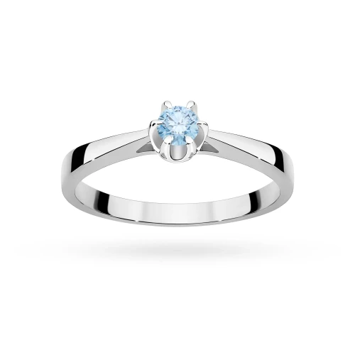 Pierścionek w klasycznym stylu z białego złota z niebieskim diamentem laboratoryjnym 0,15ct Lab Diamonds W0295.B3.LDA.01 marko