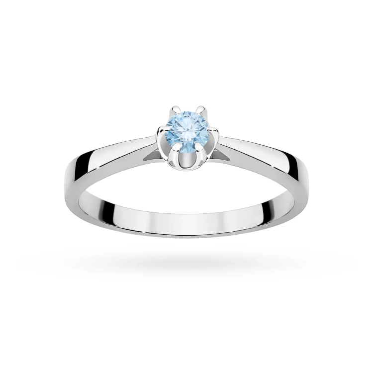 Pierścionek w klasycznym stylu z białego złota z niebieskim diamentem laboratoryjnym 0,15ct Lab Diamonds W0295.B3.LDA.01 marko