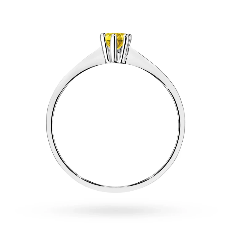 Tradycyjny pierścionek zaręczynowy żółty diament laboratoryjny 0,15ct białe złoto Lab Diamonds W0256.B3.LDY.01 marko