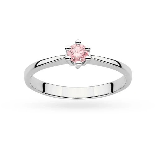 Tradycyjny pierścionek zaręczynowy różowy diament laboratoryjny 0,15ct białe złoto Lab Diamonds W0256.B3.LDP.01 marko