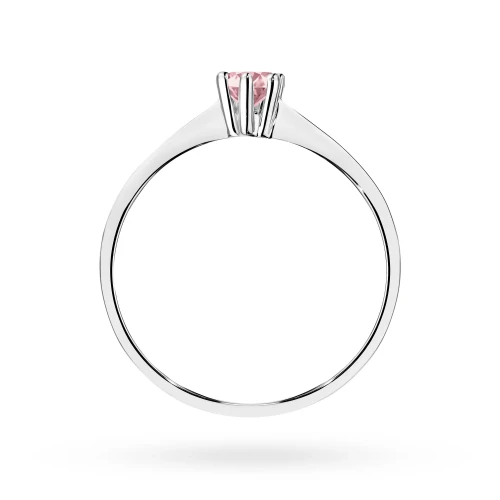 Tradycyjny pierścionek zaręczynowy  różowy diament laboratoryjny 0,15ct białe złoto Lab Diamonds