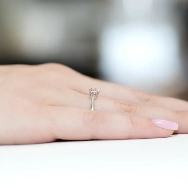 Tradycyjny pierścionek zaręczynowy różowy diament laboratoryjny 0,15ct białe złoto Lab Diamonds W0256.B3.LDP.01 marko
