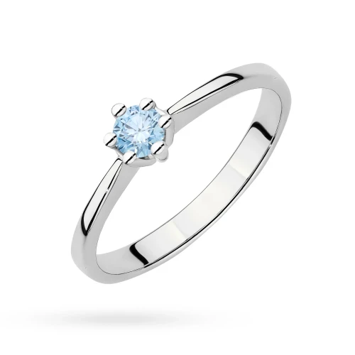 Tradycyjny pierścionek zaręczynowy niebieski diament laboratoryjny 0,15ct białe złoto Lab Diamonds  W0256.B3.LDA.01 marko