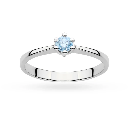 Tradycyjny pierścionek zaręczynowy niebieski diament laboratoryjny 0,15ct białe złoto Lab Diamonds  W0256.B3.LDA.01 marko