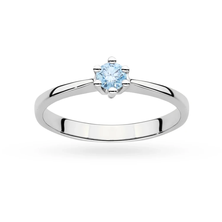 Tradycyjny pierścionek zaręczynowy niebieski diament laboratoryjny 0,15ct białe złoto Lab Diamonds  W0256.B3.LDA.01 marko