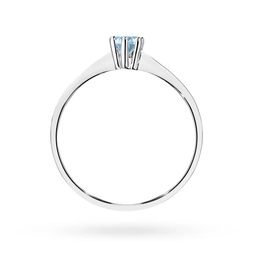 Tradycyjny pierścionek zaręczynowy  niebieski diament laboratoryjny 0,15ct białe złoto Lab Diamonds