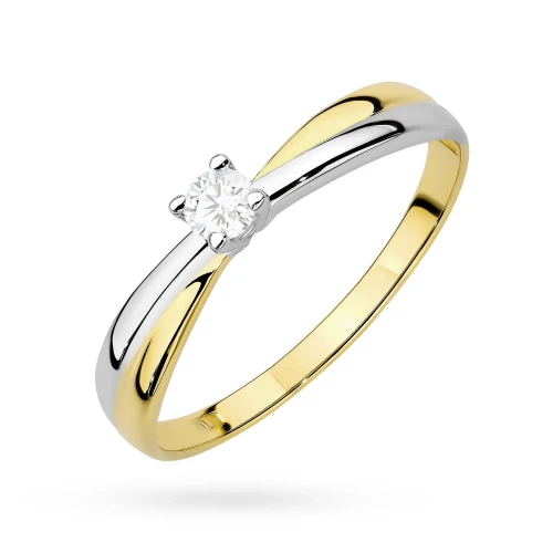 Klasyczny pierścionek zaręczynowy  diament laboratoryjny 0,10ct złoty Lab Diamonds złoto 375