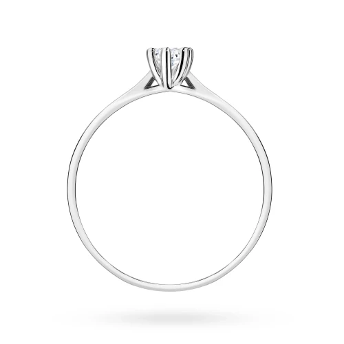 Zaręczynowy pierścionek białe złoto  brylant 0,12ct Klasyka