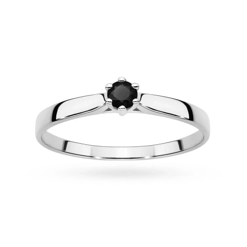 Zaręczynowy pierścionek białe złoto czarny diament 0,12ct Klasyka W0222.B3.DIB.03 marko