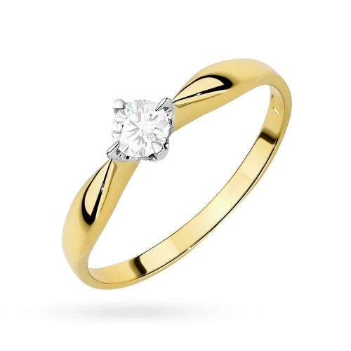 Klasyczny pierścionek zaręczynowy złoto  375 diament laboratoryjny 0,15ct Lab Diamonds