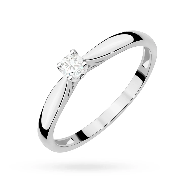 Klasyczny zaręczynowy pierścionek z białego złota z pojedynczym diamentem laboratoryjnym Lab Diamonds  W0045.B3.LDW.01 marko