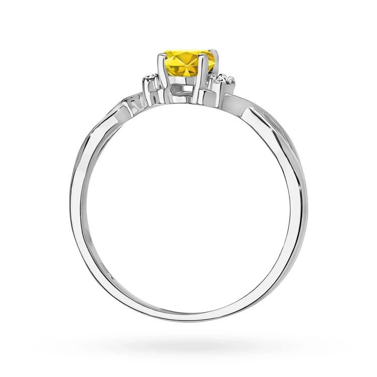 Złoty pierścionek zaręczynowy z białego złota z owalnym żółtym diamentem laboratoryjnym Lab Diamonds W0019.B3.LDY.01 marko