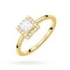 Pierścionek z żółtego złota z diamentem 0,50ct w szlifie princess w oprawie halo P0315.Z3.DIW.03 marko