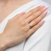 Pierścionek z żółtego złota z diamentem 0,50ct w szlifie emerald w oprawie halo P0313.Z3.DIW.03 marko