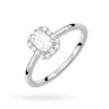 Pierścionek z białego złota z diamentem 0,50ct w szlifie emerald w oprawie halo P0313.B3.DIW.03 marko