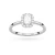 Pierścionek z białego złota z diamentem 0,50ct w szlifie emerald w oprawie halo P0313.B3.DIW.03 marko
