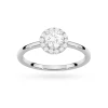 Pierścionek z białego złota z diamentem 0,50ct w szlifie brylantowym w oprawie halo P0311.B3.DIW.03 marko