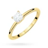 Klasyczny pierścionek z żółtego złota z diamentem 0,50ct w szlifie princess P0305.Z3.DIW.03 marko