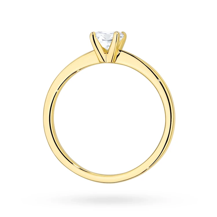 Klasyczny pierścionek z żółtego złota z diamentem 0,50ct w szlifie princess P0305.Z3.DIW.03 marko