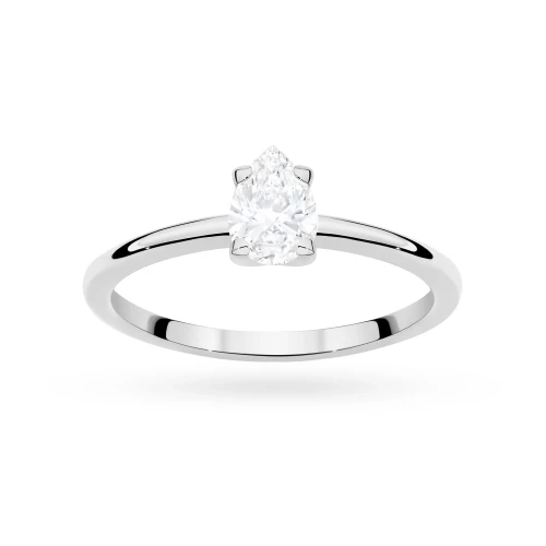 Klasyczny pierścionek z białego złota z diamentem laboratoryjnym 0,50ct w szlifie łezka P0304.B3.LDW.03 marko