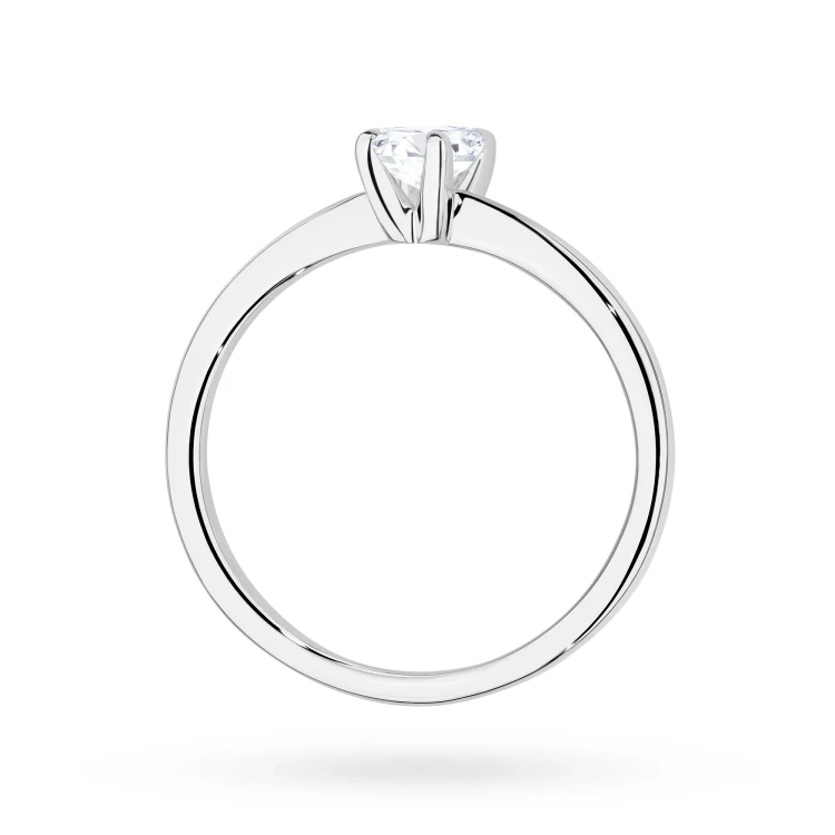 Klasyczny pierścionek z białego złota z diamentem 0,50ct w szlifie emerald P0303.B3.DIW.03 marko