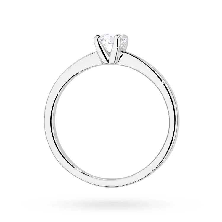 Klasyczny pierścionek z białego złota z diamentem laboratoryjnym 0,50ct w szlifie brylantowym P0301.B3.LDW.03 marko