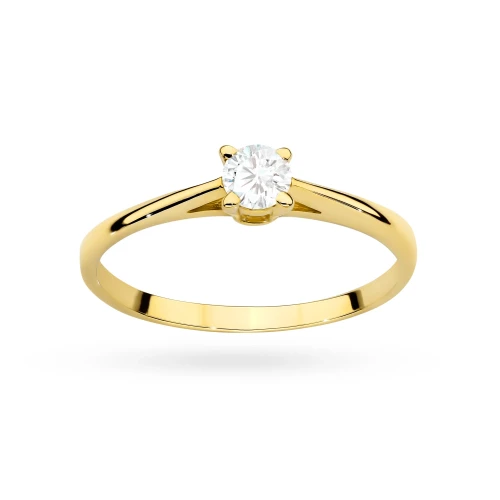Klasyczny złoty pierścionek z diamentem laboratoryjnym Lab Diamonds P0219.Z3.LDW.01 marko