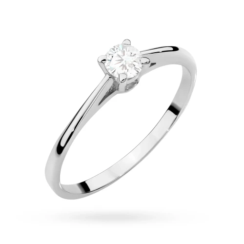 Klasyczny złoty pierścionek z diamentem laboratoryjnym Lab Diamonds białe złoto P0219.B3.LDW.01 marko